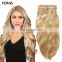 Wholesale fashion body wave hair extensions blonde 613 100% brazilian virgin hair extension clip in human hair