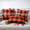 Classic Orange and black buffalo check plaid pillow cover  home decorative pillowcase
