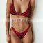 2019 Sexy Leopard Buckle Push Up Mid Cut Bikini Set Women Sling Strap Thong Swimwear Mujer Two Piece Padded New Swimsuit