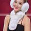 chinchilla fur scarf/rabbit fur snood scarf/ladies rabbit fur scarf