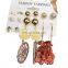 Hot sell fashion geometric circle star moon heart alloy stud earrings suit for girls and women