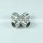 stainless steel ss304 ss316 pipe fitting 4 way  tees forging male thread bsp cross
