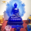 Large Custom Engineering Crystal Glass Consecrate Buddhism Temple Decor Gilding Buddha Statue Sculpture