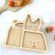 Bamboo fiber fruit picnic sushi divided dessert animal biodegradable service plate appetizer natural wood fancy dish set