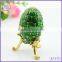 Fashion metal hand enameled Faberge style Russian egg trinket jewelry box