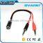 new products 2016 2 in 1 Stereo 3.5mm 2 male to 1 female car audio aux stereo cable free samples                        
                                                                                Supplier's Choice