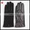 2016 fashion ladies black sheepskin wool lining leather gloves