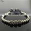 2016 Anil Arjandas Men Bracelets macrame Bracelet with 18k golden Plated 8mm bead and 6mm Micro Pave Beads