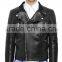 UTILITY MEN LEATHER JACKET WITH FOUR FRONT ZIPPER POCKETS