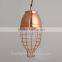 shiny copper hanging lamp with iron line cage china supplier