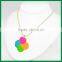 Round Pendant with Fluorescent Color Necklace