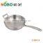 Top Quality Food Grade 304 Stainless Steel Cookng Frying Pan with Lids