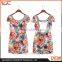 OEM manufacturer fashion latest design lady summer beaded O-neck short Sleeve cotton sleeveless women dresses for party