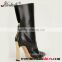 Wholesale Custome made eleglant cow leather women stiletto booties heels