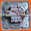 European style flush mounted two gang one way switch illuminated (F3102)