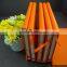 A5 orange thermo pu debossed logo diary with elastic band