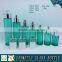 Empty Green Colored Glass Cosmetic Bottle and Cosmetic Glass Cream Jar