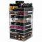 Diamond Knob 7 Drawers Acrylic Makeup Organizer Cube clear acrylic storage boxes