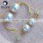 double stud earrings akoya pearl 6-8mm high luster golden /white color