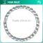 5MM Clear Cystal Rhinestone 5 Centimeter Round Frame Rhodium Metal Belt Buckle