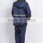 Adult waterproof 190T polyester with PVC PU coating reflective black motorcycle rain suit