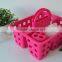 Solid Color 6pcs Plastic Bathroom accessories/set with basket