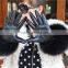 Imported Sheep Leather Fashion Black Fox Fur Cuff Women Leather Gloves