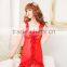 2027 Hot Sale Bright Red Lace Lotus Leaf Lace Sling Pajamas