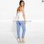 bleach wash slim fit basic five pockets jeans for women JXA111