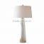 popular in Russia modern style mercury glass lamp with glass lampstand and white barrel fabric shade