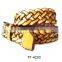 Wholesale yellow woman dress pu braided belt