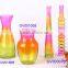 Zibo glasslucky hotsale painted colorful glass vase in abnormal shape home decorative