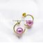 7-8mm size natural freshwater pearl earrings white color pink color and purple