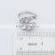 Unique design irregular flower shape cubic zirconia ring white gold plated jewelry size#6,7,8,9