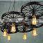 SCANDINAVIALAMP Vintage Edison Style Industrial Retro DIY Chandelier Pendant Lamp Wheel style Ceiling Lights