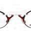 Unisex demi frame metal super slim small round reading glasses