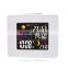 Wireless LED RCC Weather Station White Alarm Clock with Backlight Indoor Outdoor Temperature Humidity 3 sensors