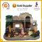Religious Nativity Figures Wooden Manger Creche Stable with LED