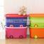 Heavy duty Plastic toy storage box with wheel ,PP High quality storage box with lid