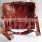 High quality classic design handmade vintage genuine goat leather laptop briefcase
