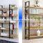 Display Wooden Side Steel Bookshelf,Household Steel - wood combination bookcase