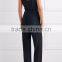 Wholesale Women Apparel Midnight-blue and Black Two-tone Silk Crepe Jumpsuit(DQE0165J)