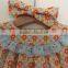 Latest fashion spanish floral boutique clothes two pieces baby ruffle gift set