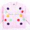 Colorful polka dot design kids fashion knitting sweater patterns