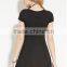 The classic posed a short-sleeved dress pure color