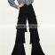2017 Spring Womens Elegant Fancy Side Zip off Frilled Long Dress Pants