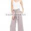 2017 OEM women tie sash high waist fully lined pants