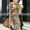 SJ095-01 Hot Sale Rabbit Fur Woman Hand Crochet Knit Fabric Jacket