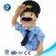 Cheap kids toy custom police man doll cute stuffed soft toy plush rag cloth human boy doll glove hand puppet