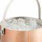 Copper Stainless Steel Ice Bucket Barware Kit - Double Walled Insulated with Lid, Carry Handle and Tongs Set